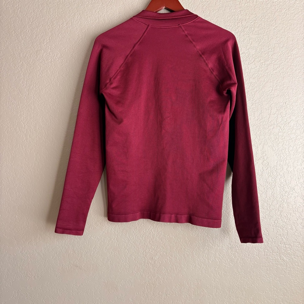 Fabletics Black Cherry Ribbed Full Zip Jacket Siz… - image 3